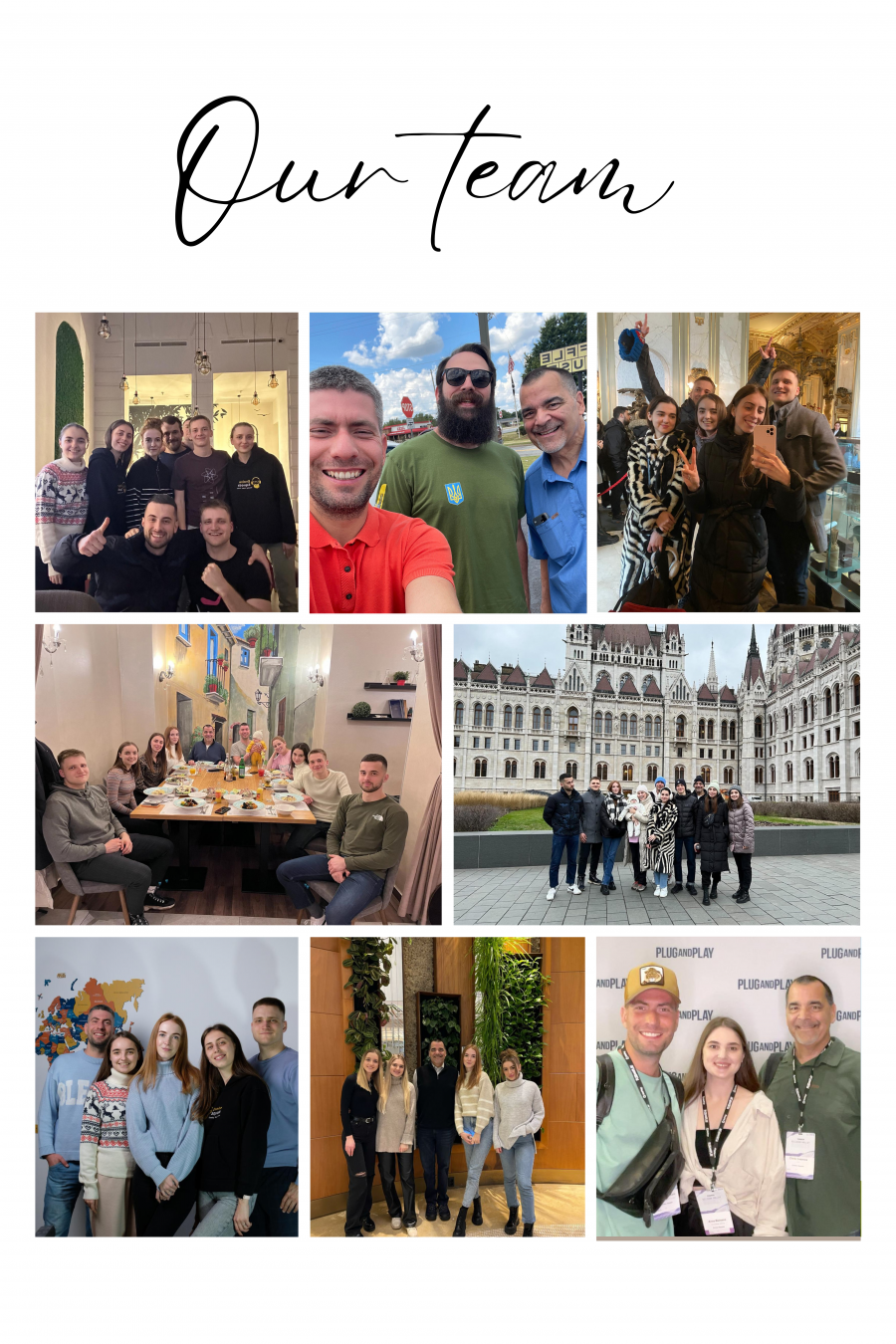 Braun Neutral Foto Layout Team Unternehmen Collage